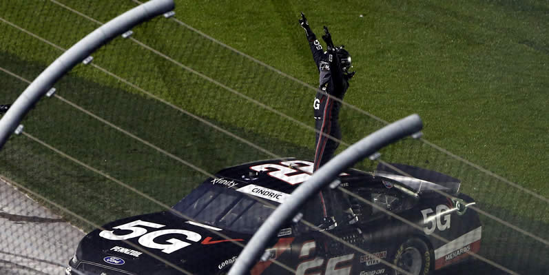 Austin Cindric celebrates winning