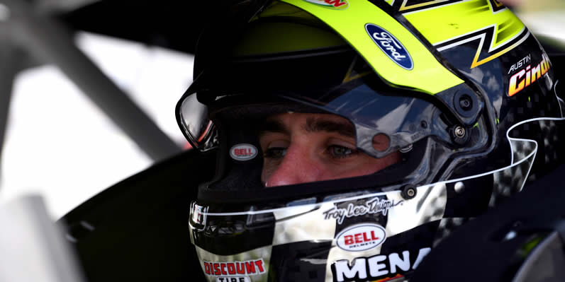 Austin Cindric sits in his car during qualifying