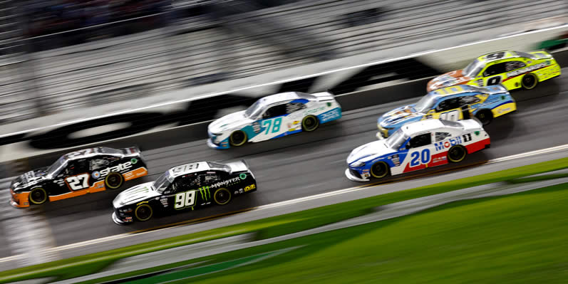 Jeb Burton, Riley Herbst, Anthony Alfredo, and John Hunter Nemechek