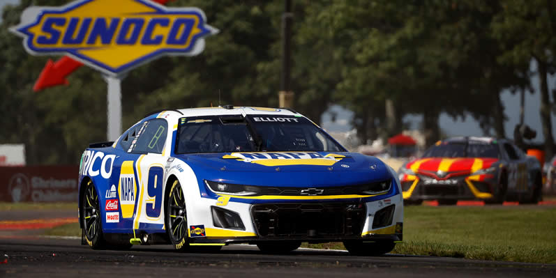 Chase Elliott drives during the Go Bowling at The Glen