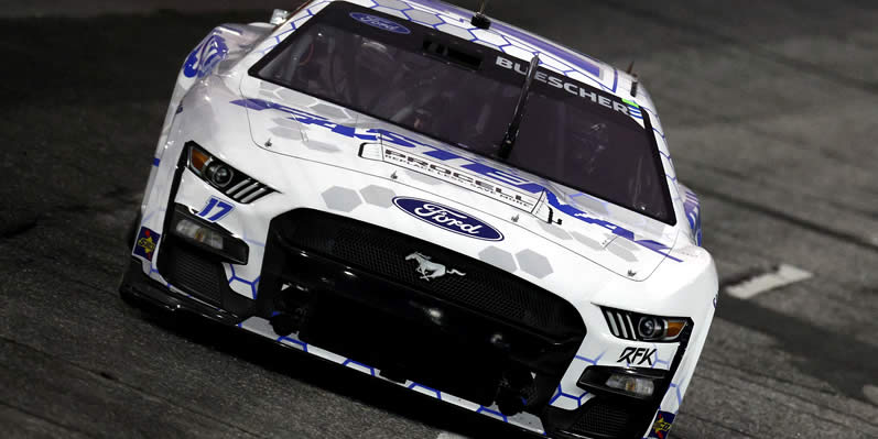 Chris Buescher drives during qualifying heat #2