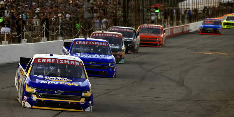 Christian Eckes, Rajah Caruth and Marco Andretti race