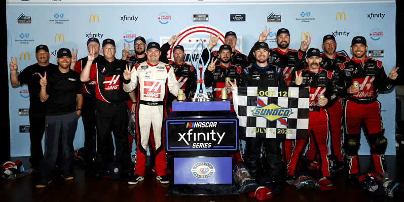 Cole Custer and crew celebrate in victory lane