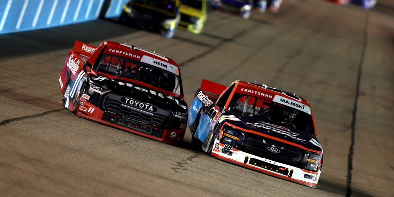 Ty Majeski and Corey Heim race