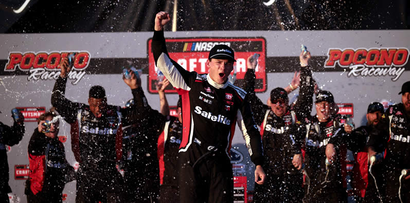 Corey Heim celebrates in victory lane