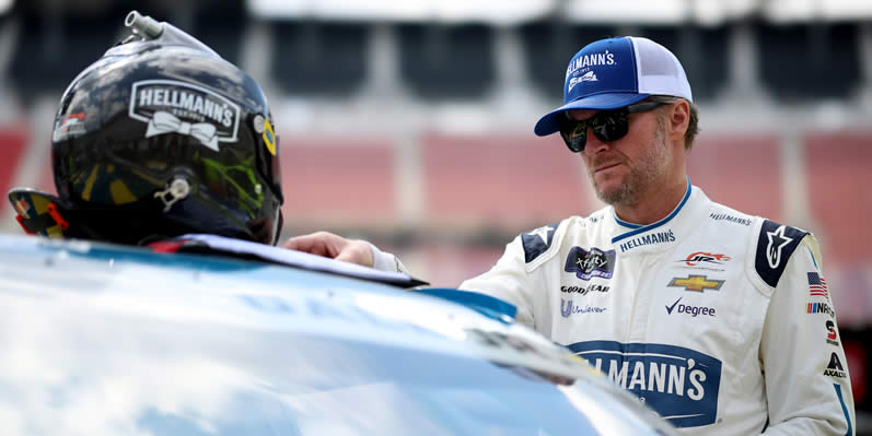 Dale Earnhardt Jr prepares to practice