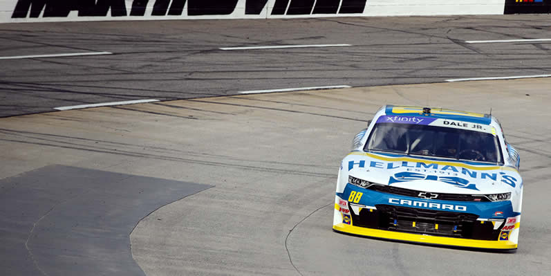 Dale Earnhardt Jr drives during practice