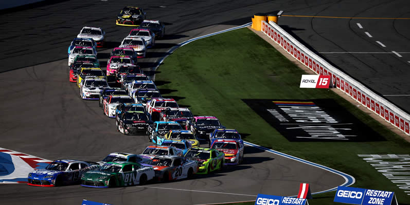 Josh Bilicki, Chandler Smith, Aric Almirola and Brandon Jones race