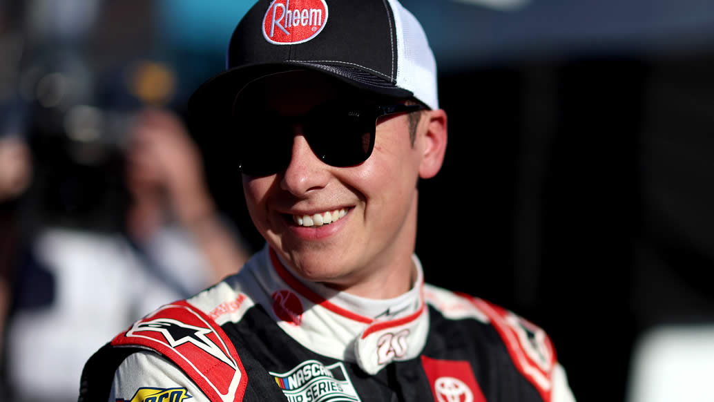  Christopher Bell reacts after winning the pole award