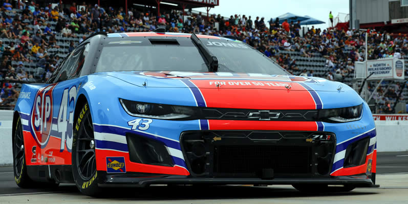 Erik Jones exits the track during practice