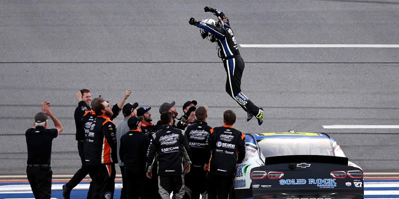 Jeb Burton and crew celebrate