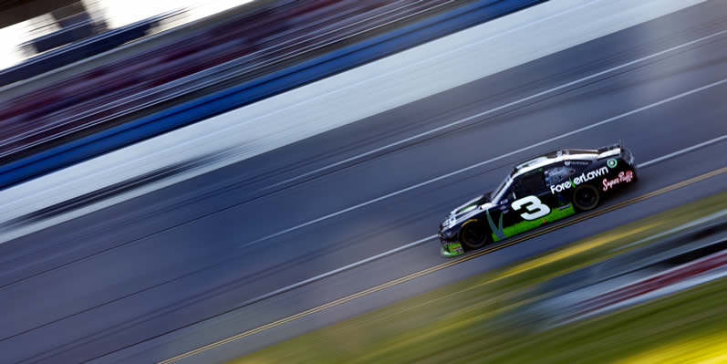 Jeffrey Earnhardt drives during qualifying at Talladega Superspeedway