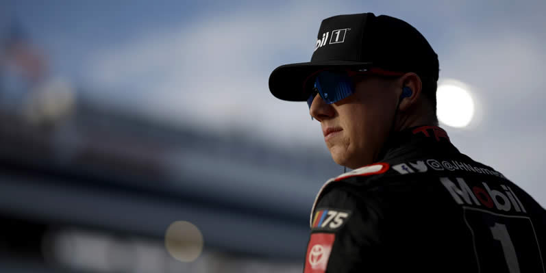 John Hunter Nemechek looks on during practice