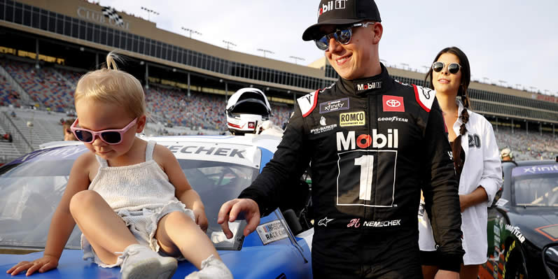 John Hunter Nemechek spends time with his wife and daughter