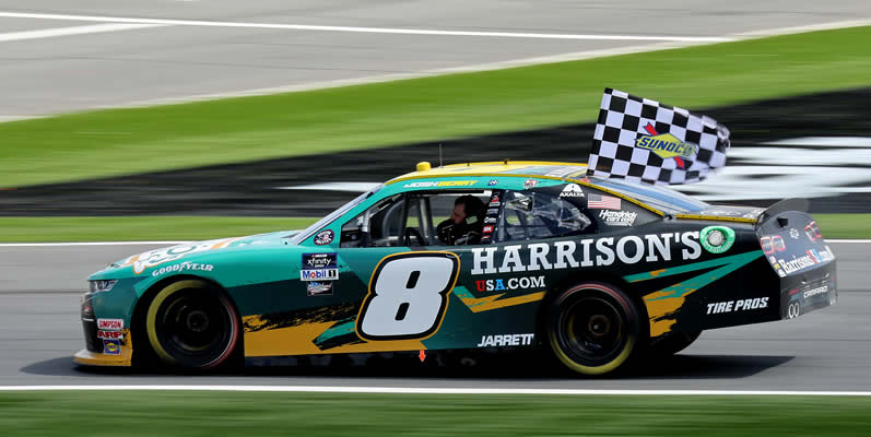  Josh Berry celebrates with the checkered flag