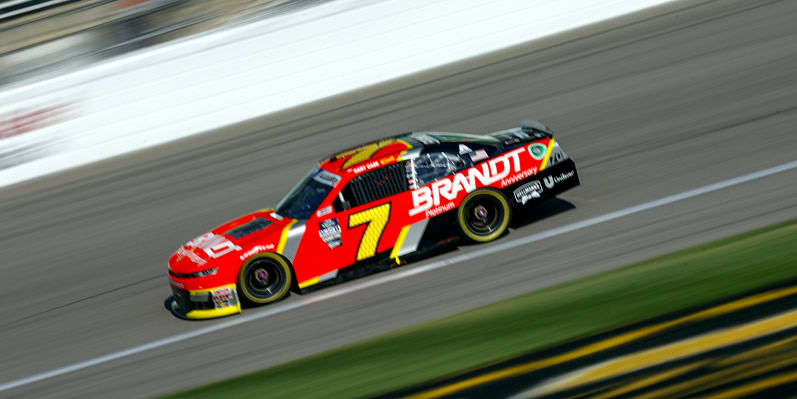 Justin Allgaier drives during practice