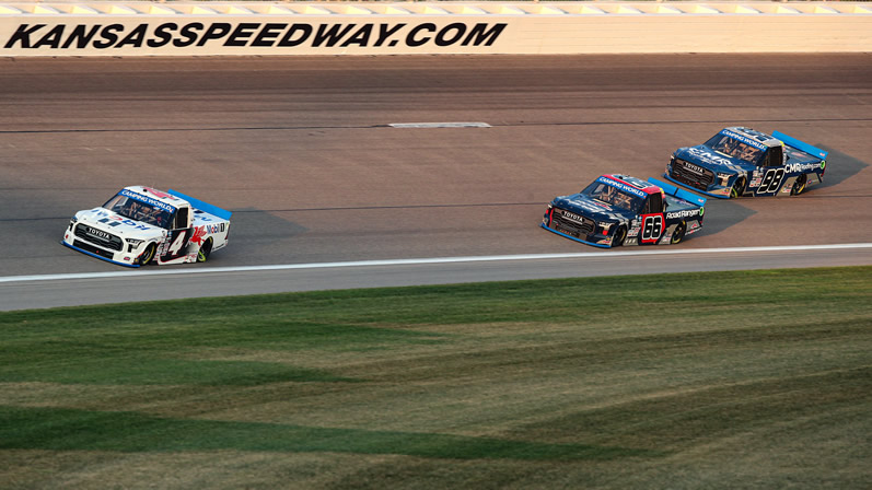 John Hunter Nemechek leads Ty Majeski and Christian Eckes