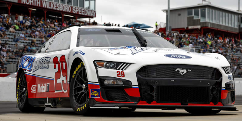 Kevin Harvick exits the track during practice