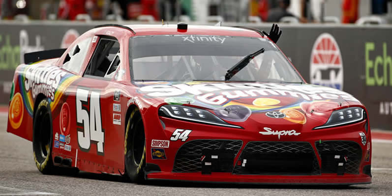  Kyle Busch celebrates after winning