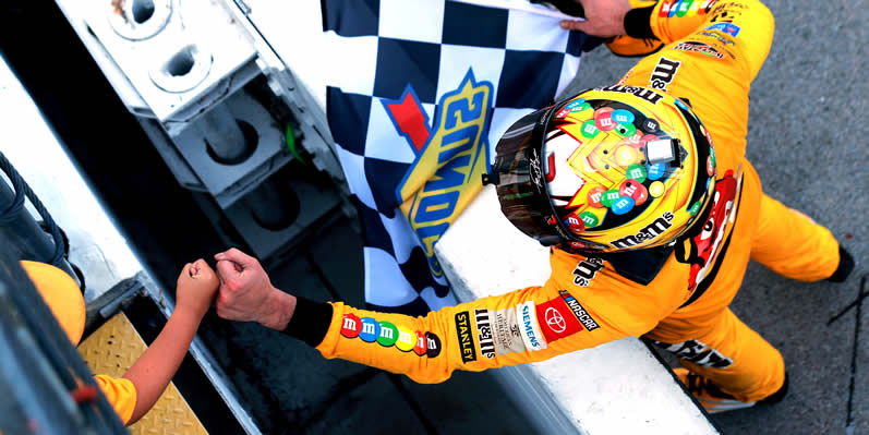 Kyle Busch gives a fist bump