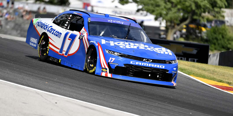 Kyle Larson drives during practice