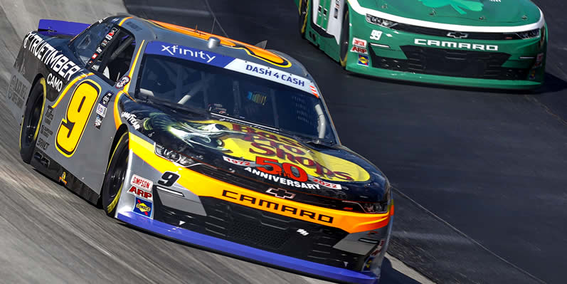 Noah Gragson races during qualifying