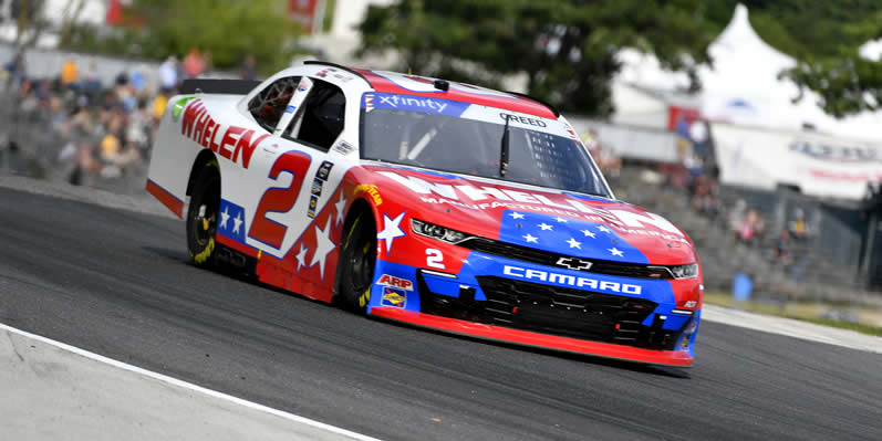 Sheldon Creed drives during practice