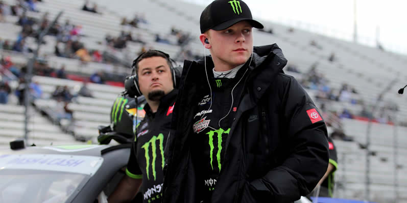 Ty Gibbs walks the grid during qualifying