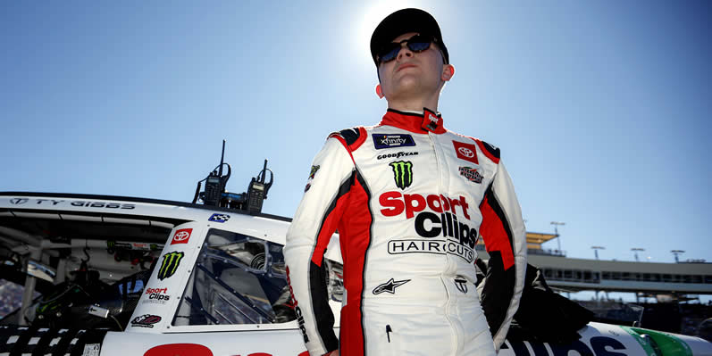 Ty Gibbs waits on the grid during pre-race ceremonies